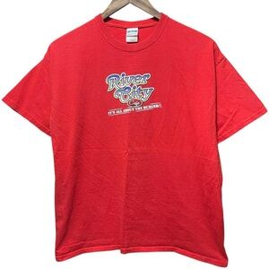 river city Café it’s all about the burger short sleeve crewneck graphic T-shirt